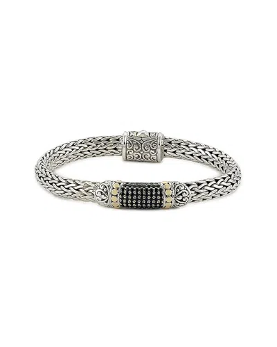 SAMUEL B. SAMUEL B. SILVER & 18K 1.50 CT. TW. BLACK SPINEL BRACELET