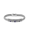 Samuel B. Silver & 18k 1.60 Ct. Tw. Amethyst Bracelet In Green