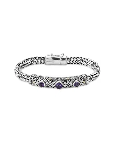 SAMUEL B. SAMUEL B. SILVER & 18K 1.60 CT. TW. AMETHYST BRACELET