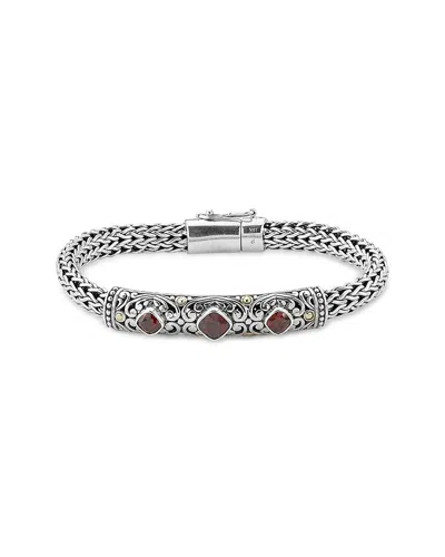 SAMUEL B. SAMUEL B. SILVER & 18K 1.60 CT. TW. GARNET BRACELET