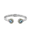 Samuel B. Silver & 18k 5.00 Ct. Tw. Blue Topaz Bracelet In Metallic