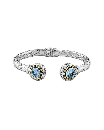 SAMUEL B. SAMUEL B. SILVER & 18K 1.64 CT. TW. BLUE TOPAZ BRACELET