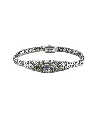 SAMUEL B. SAMUEL B. SILVER & 18K 1.65 CT. TW. AMETHYST BRACELET
