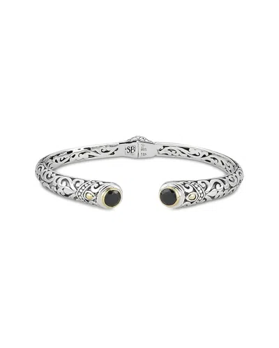 SAMUEL B. SAMUEL B. SILVER & 18K 1.76 CT. TW. ONYX BRACELET