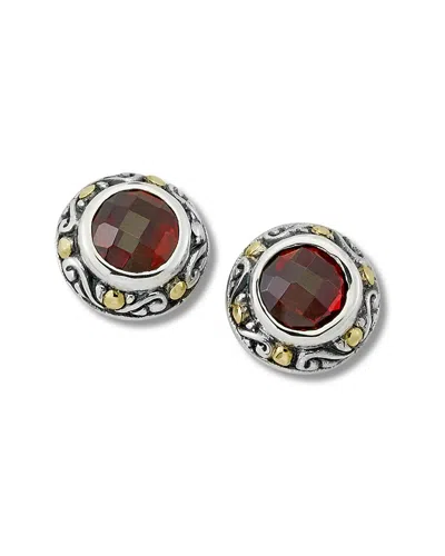 Samuel B. Silver & 18k 2.00 Ct. Tw. Garnet Earrings