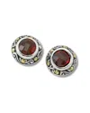 Samuel B. Silver & 18k 2.00 Ct. Tw. Garnet Earrings In Metallic