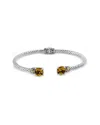 Samuel B. Silver & 18k 2.50 Ct. Tw. Citrine Bracelet