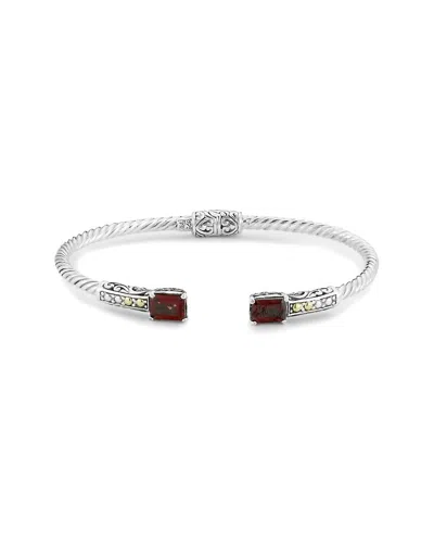 SAMUEL B. SAMUEL B. SILVER & 18K 2.70 CT. TW. GARNET BRACELET