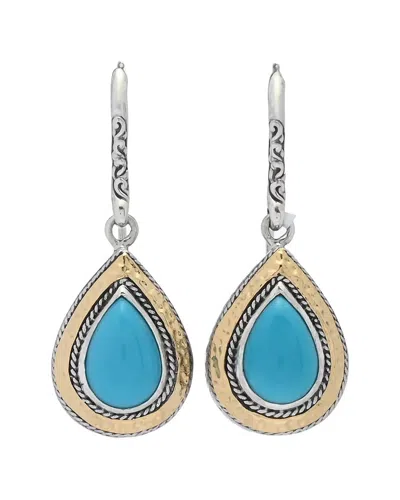 SAMUEL B. SAMUEL B. SILVER & 18K 3.00 CT. TW. SLEEPING BEAUTY EARRINGS