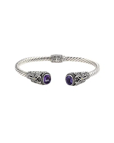 SAMUEL B. SAMUEL B. SILVER & 18K 3.30 CT. TW. AMETHYST BRACELET