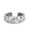 Samuel B. Silver & 18k 3.30 Ct. Tw. Gemstone Bracelet In Metallic