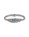 Samuel B. Silver & 18k 3.50 Ct. Tw. Blue Topaz Bracelet