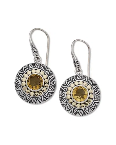 SAMUEL B. SAMUEL B. SILVER & 18K 3.70 CT. TW. CITRINE EARRINGS