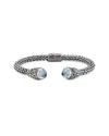 Samuel B. Silver & 18k 4.00 Ct. Tw. Blue Topaz Bracelet In Silver