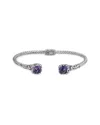 Samuel B. Silver & 18k 4.20 Ct. Tw. Amethyst Bracelet In Metallic