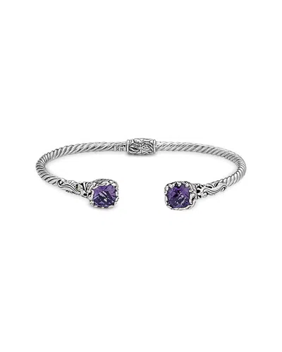 SAMUEL B. SAMUEL B. SILVER & 18K 4.20 CT. TW. AMETHYST BRACELET
