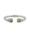 Samuel B. Silver & 18k 4.20 Ct. Tw. Citrine Bracelet In Metallic