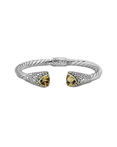 Samuel B. Silver & 18k 4.20 Ct. Tw. Citrine Bracelet