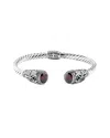 Samuel B. Semiprecious Stone Textured Frog Bangle Bracelet In Metallic