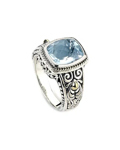 SAMUEL B. SAMUEL B. SILVER & 18K 4.91 CT. TW. BLUE TOPAZ RING