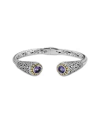 SAMUEL B. SAMUEL B. SILVER & 18K 5.00 CT. TW. AMETHYST BRACELET