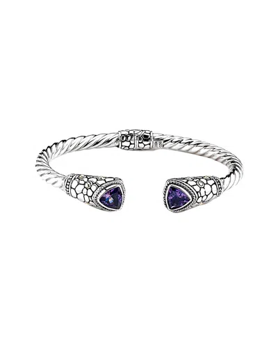 Samuel B. Silver & 18k 5.00 Ct. Tw. Amethyst Bracelet In Transparent