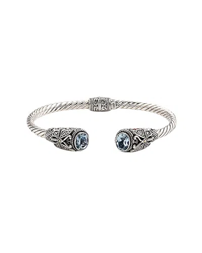 Samuel B. Silver & 18k 5.00 Ct. Tw. Blue Topaz Bracelet