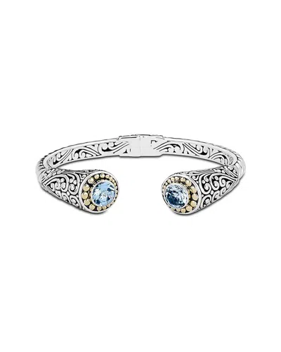 Samuel B. Silver & 18k 5.00 Ct. Tw. Blue Topaz Bracelet
