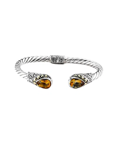 Samuel B. Silver & 18k 5.00 Ct. Tw. Citrine Bracelet