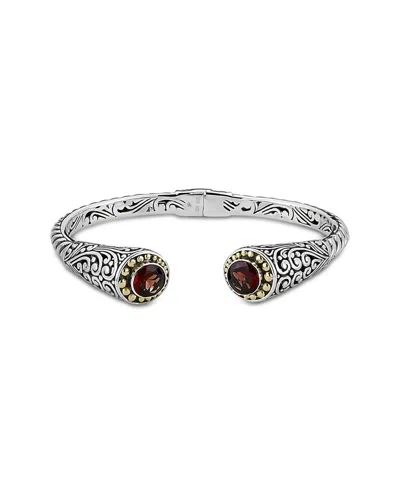 SAMUEL B. SAMUEL B. SILVER & 18K 5.00 CT. TW. GARNET BRACELET
