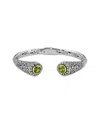 Samuel B. Silver & 18k 5.00 Ct. Tw. Peridot Bracelet In Metallic