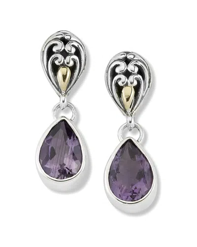 Samuel B. Silver & 18k 5.50 Ct. Tw. Amethyst Earrings