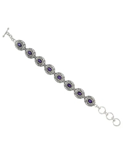 SAMUEL B. SAMUEL B. SILVER & 18K 6.40 CT. TW. AMETHYST BRACELET