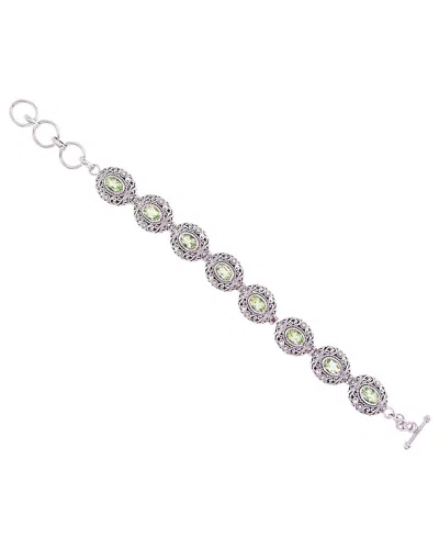 SAMUEL B. SAMUEL B. SILVER & 18K 6.40 CT. TW. PERIDOT BRACELET