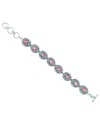Samuel B. Silver & 18k 7.60 Ct. Tw. Garnet Bracelet In Metallic