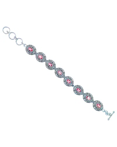SAMUEL B. SAMUEL B. SILVER & 18K 7.60 CT. TW. GARNET BRACELET