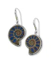 Samuel B. Silver & 18k Ammonite, Lapis Earrings
