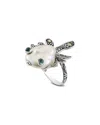 Samuel B. Silver & 18k Blue Topaz & Pearl Ring
