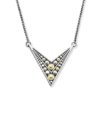 Samuel B. 18k & Silver Tribal Design Necklace In Metallic