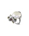 Samuel B. Silver & 18k Rhodolite Pearl Ring