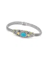 Samuel B. Silver & 18k Sleeping Beauty Turquoise Bracelet