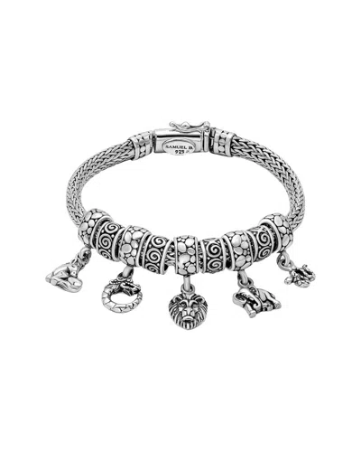 Samuel B. Silver Bali Animal Charm Bracelet In White