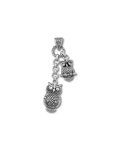 Samuel B. Silver Blue Topaz Owl Pendant