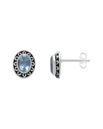 SAMUEL B. SAMUEL B. SILVER BLUE TOPAZ STUDS