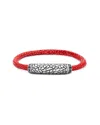 Samuel B. Ss 8.25 Red Stingray Bracelet With Black Onyx Acc In Red