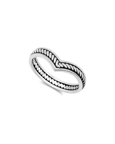 Samuel B. Silver Chevron Ring In Metallic