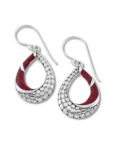 Samuel B. Silver Coral Drop Earrings In Metallic