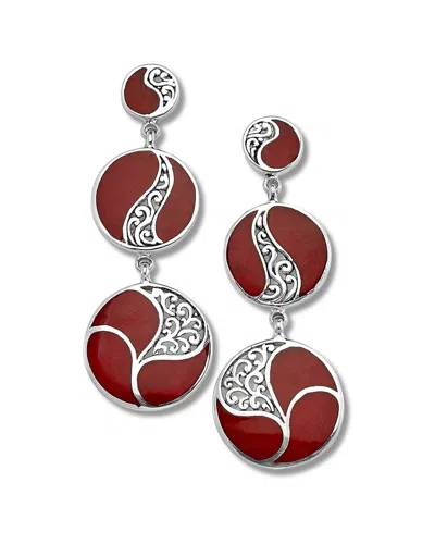 Samuel B. Silver Coral Earrings In Gold