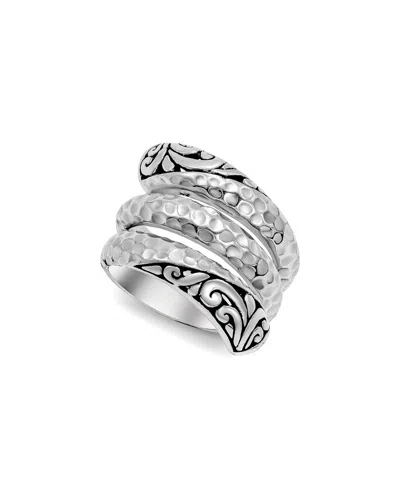 Samuel B. Silver Cross Over Ring In Metallic