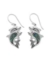 Samuel B. Sterling Silver Abalone Dolphin Drop Earrings